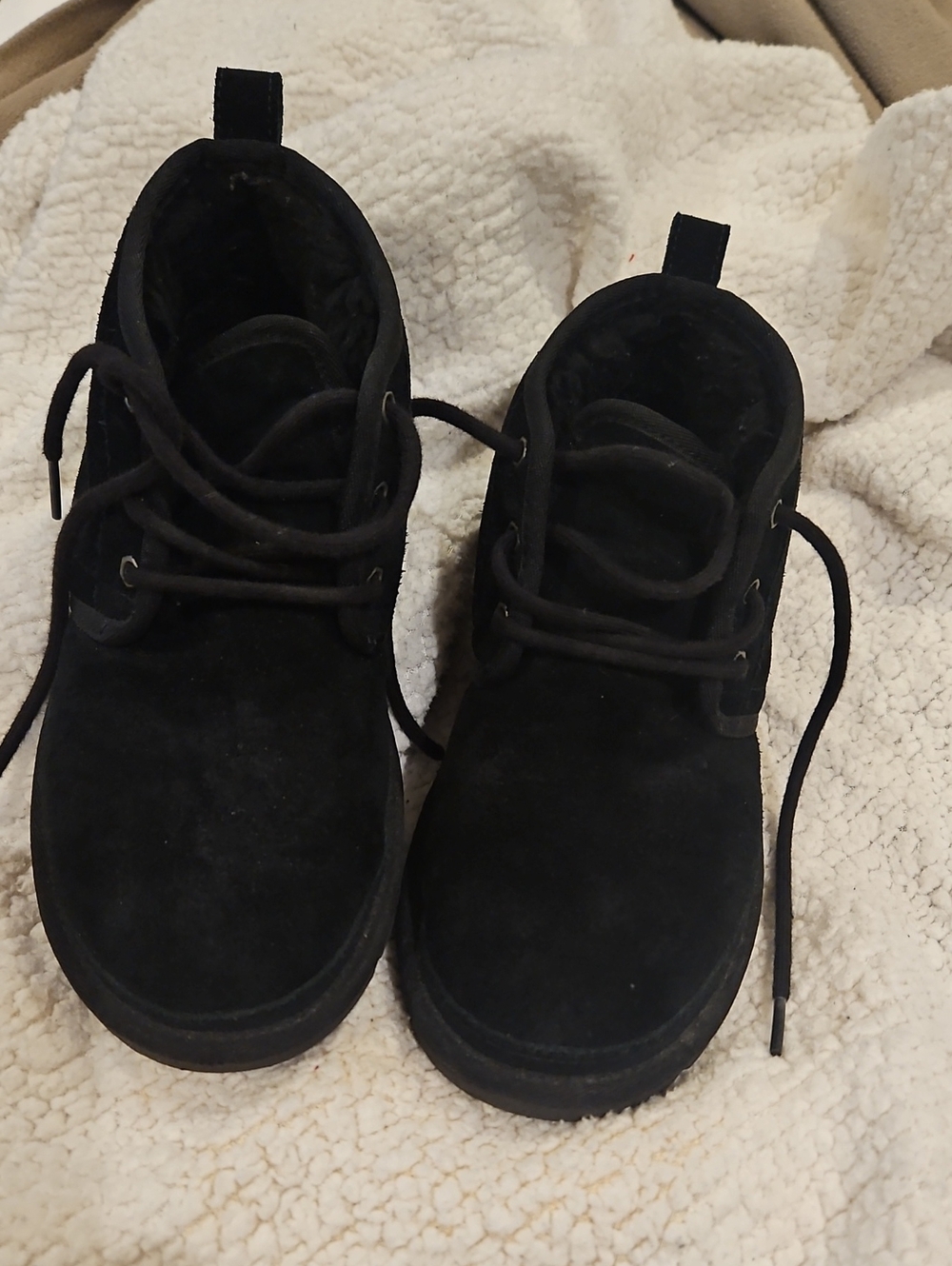 UGG Black Lace-Up Suede Ankle Boots